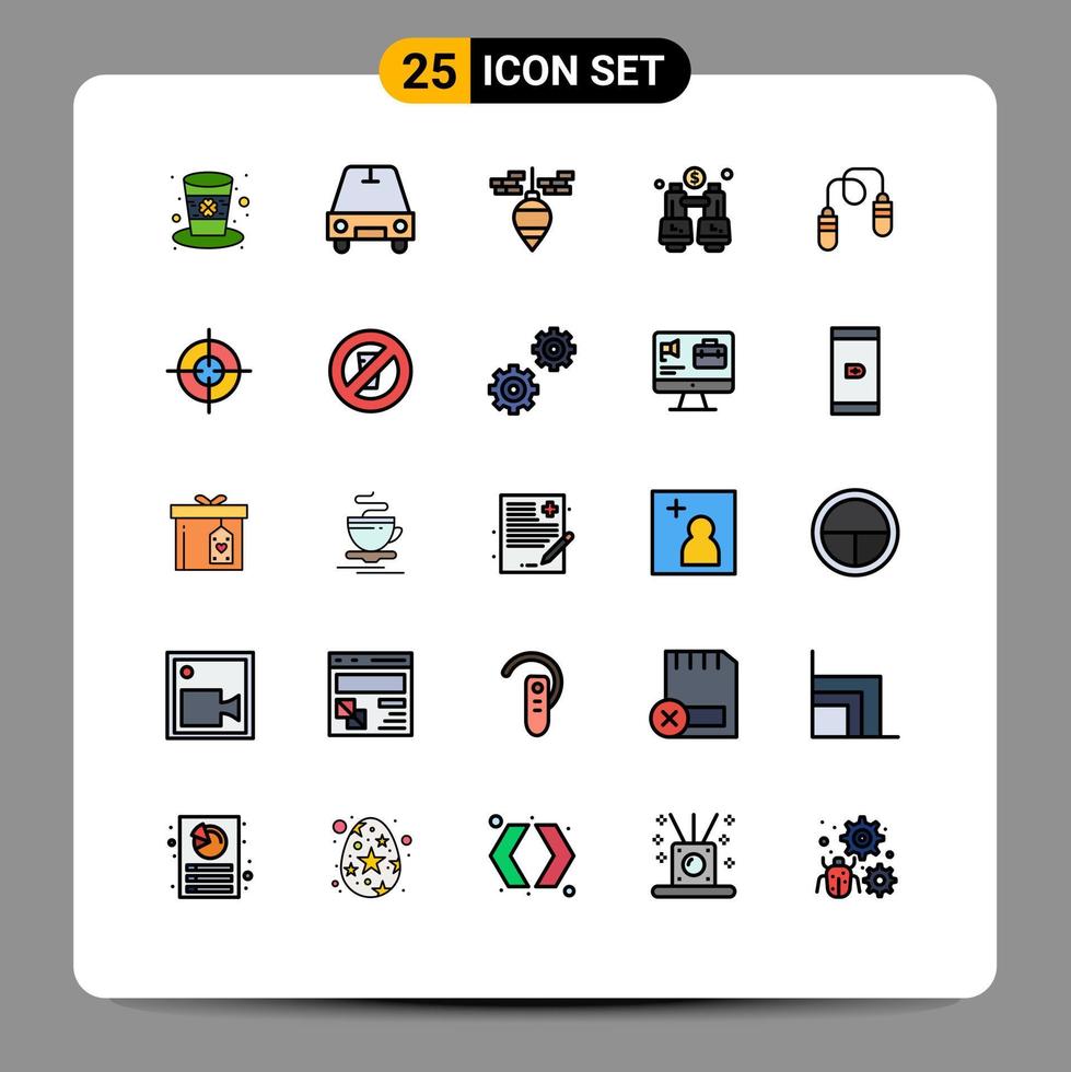 25 iconos creativos signos y símbolos modernos del ejercicio de saltar la cuerda bob localizar explorar elementos de diseño vectorial editables vector