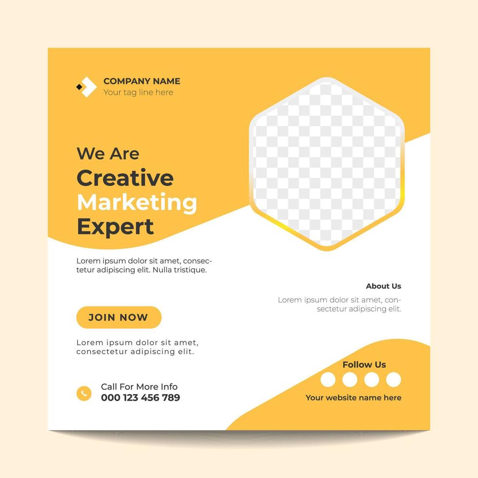 Vector Digital Marketing Agency Social Media Post Template Design