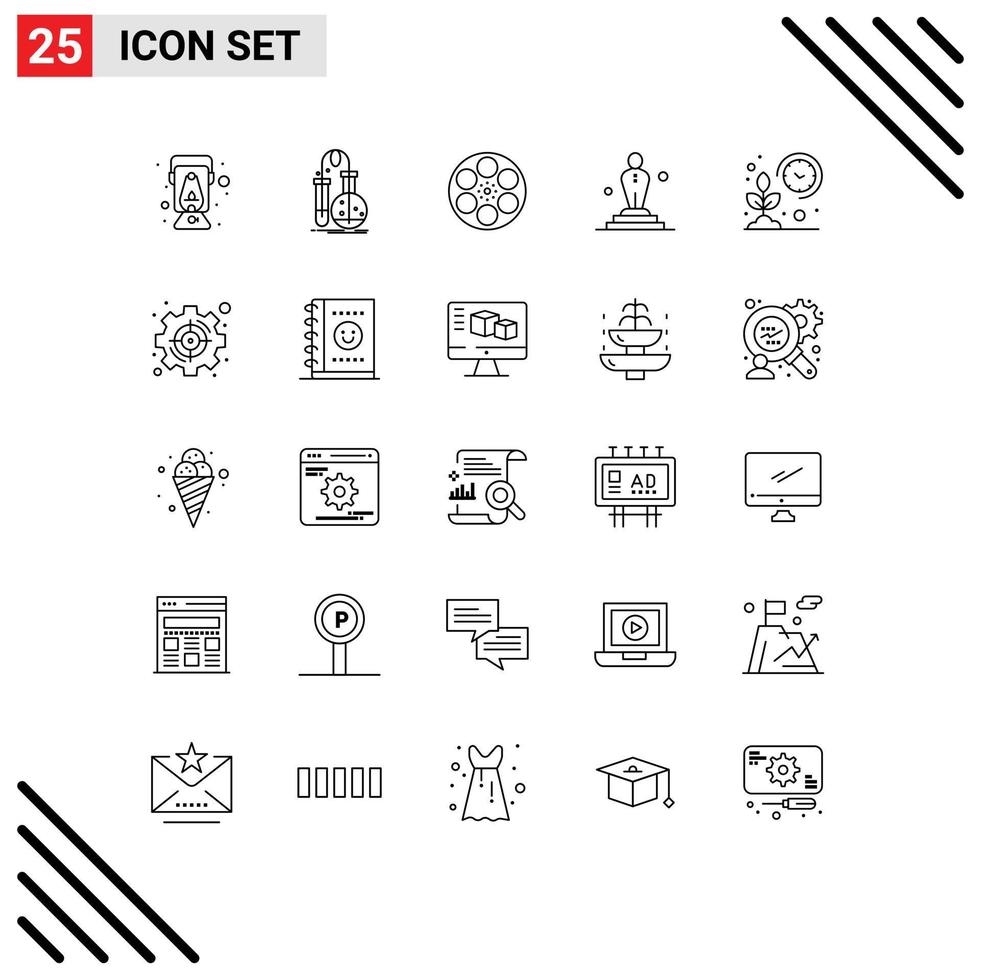 25 Line concept for Websites Mobile and Apps oscar film science cinema tank Editable Vector Design Elements