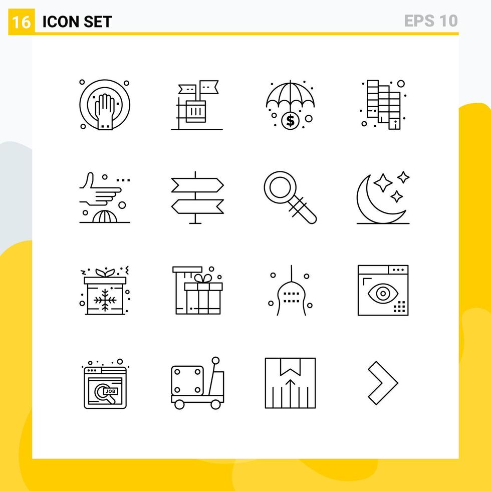 paquete de iconos de vectores de stock de 16 signos y símbolos de línea para la protección de diseño de chatarra de pantone elementos de diseño de vectores editables