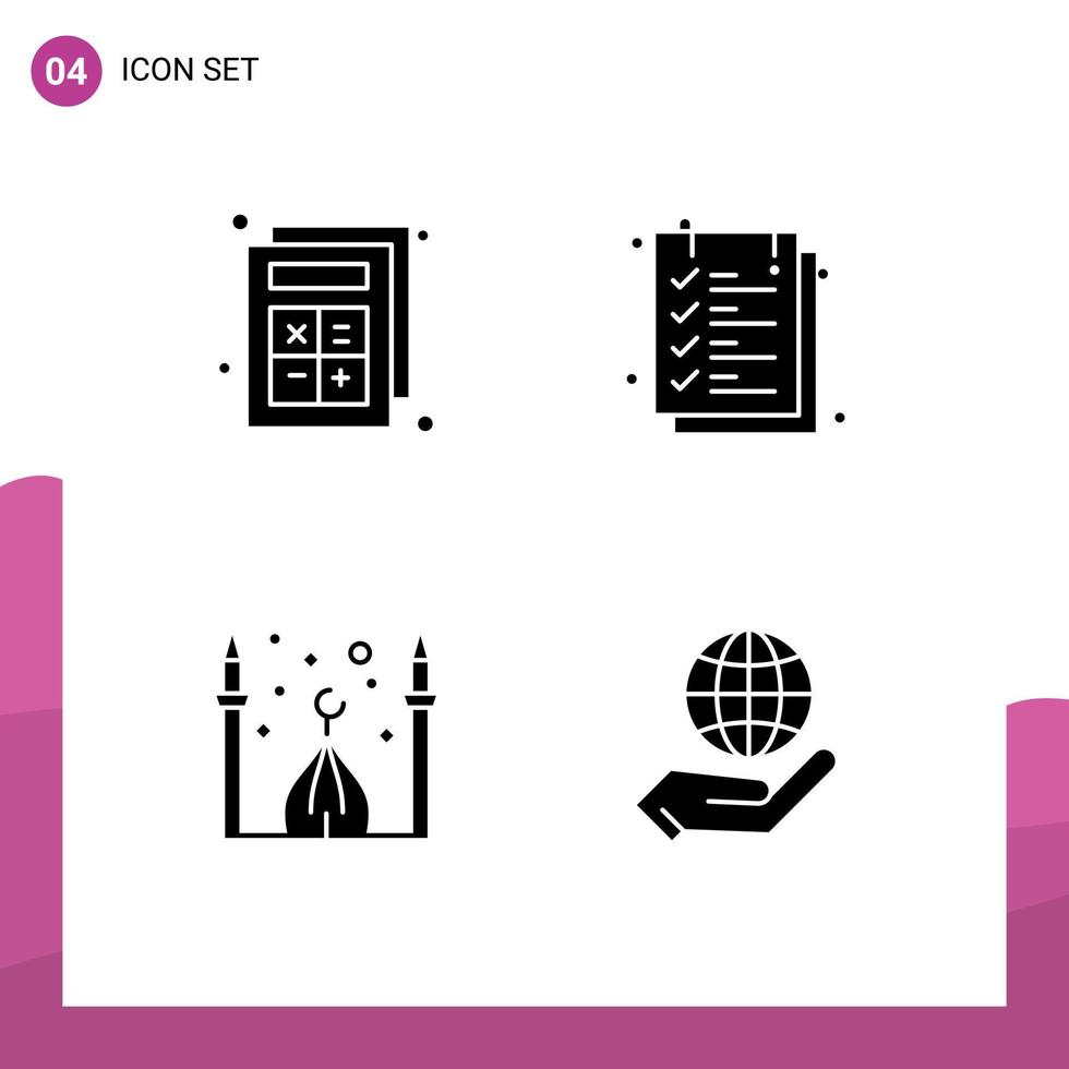 Modern Set of Solid Glyphs and symbols such as add masjid interaction text moon Editable Vector Design Elements