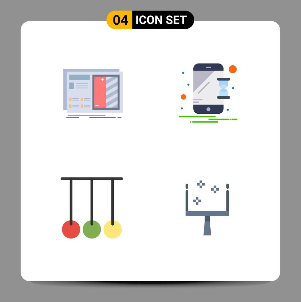 paquete de iconos vectoriales de stock de 4 signos y símbolos de línea para el plan de competencia blueprint anillos de reloj de arena elementos de diseño vectorial editables vector