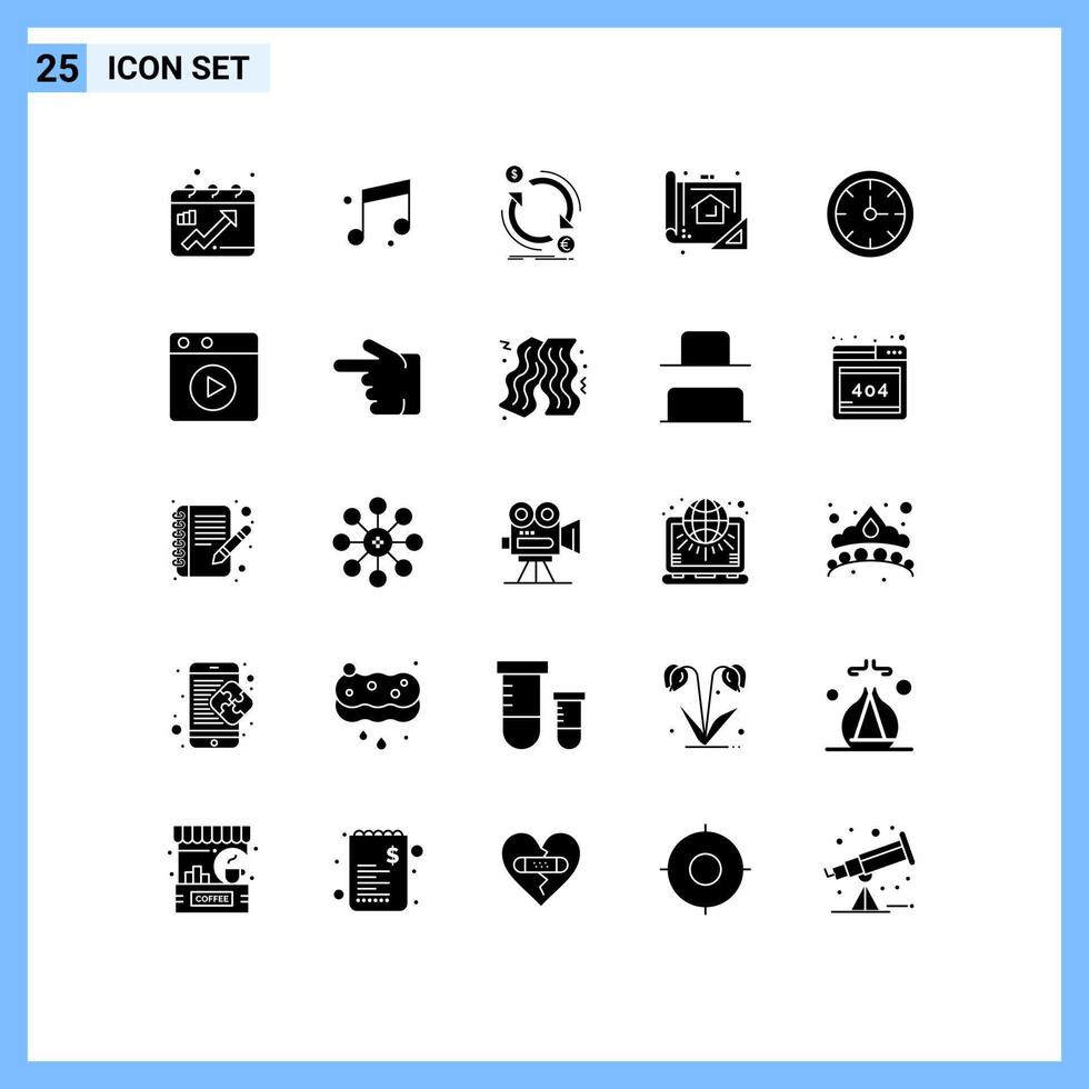 25 Creative Icons Modern Signs and Symbols of alarm planning currency design plan Editable Vector Design Elements