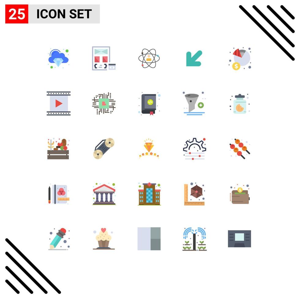 25 Universal Flat Colors Set for Web and Mobile Applications down talent page power person Editable Vector Design Elements