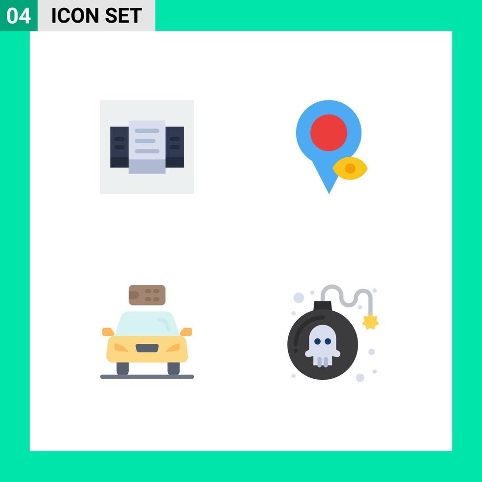 paquete de iconos de vector de stock de 4 signos y símbolos de línea para elementos de diseño de vector editables de poder de puntero de ojo eléctrico de diseño