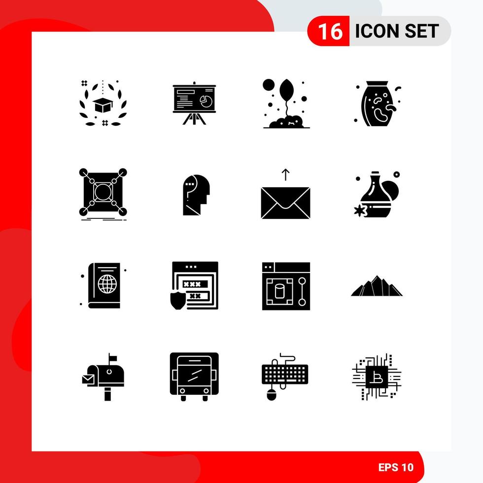 16 Creative Icons Modern Signs and Symbols of base supermarket graph nuts leaf Editable Vector Design Elements