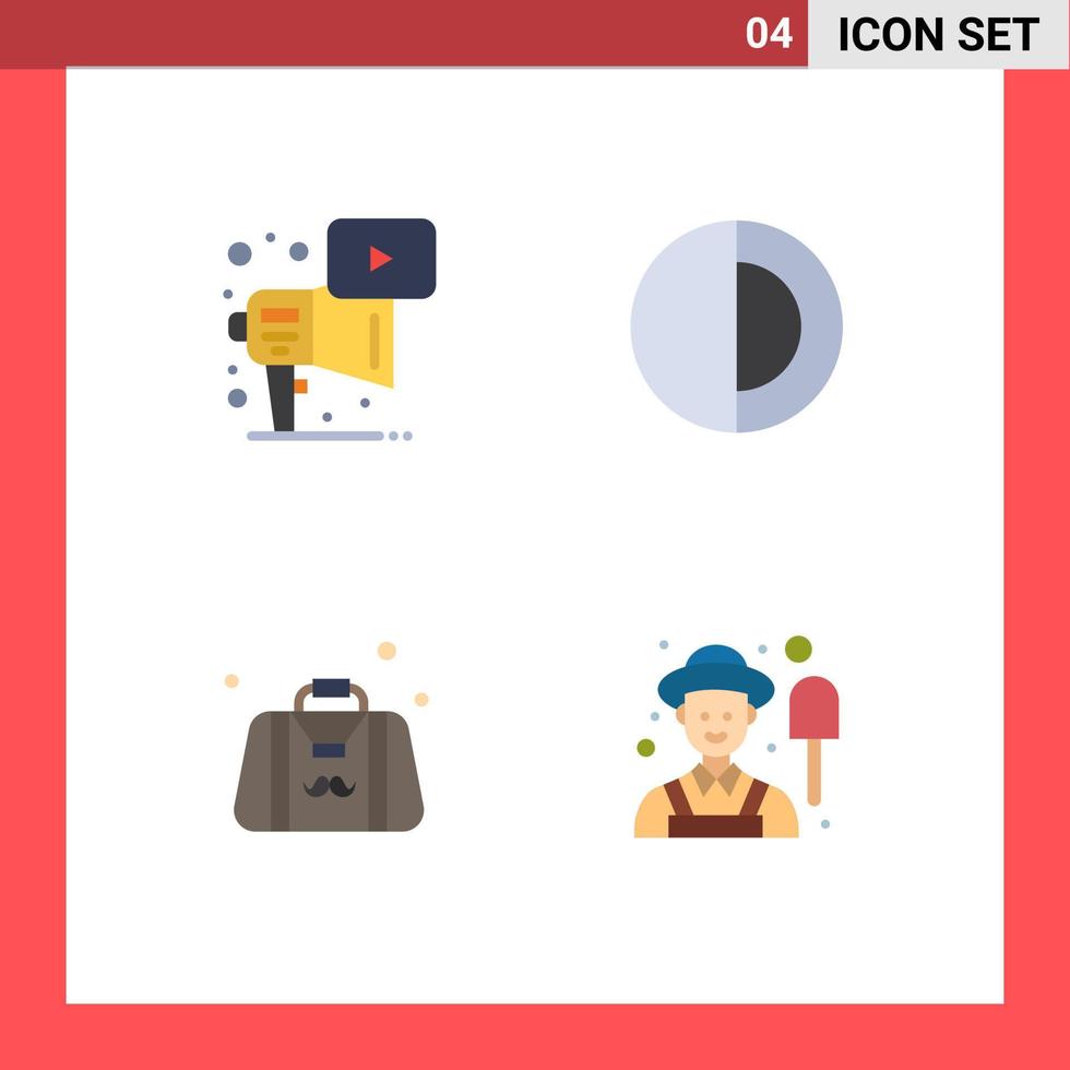 Modern Set of 4 Flat Icons and symbols such as advertising dad play structure fathers day Editable Vector Design Elements