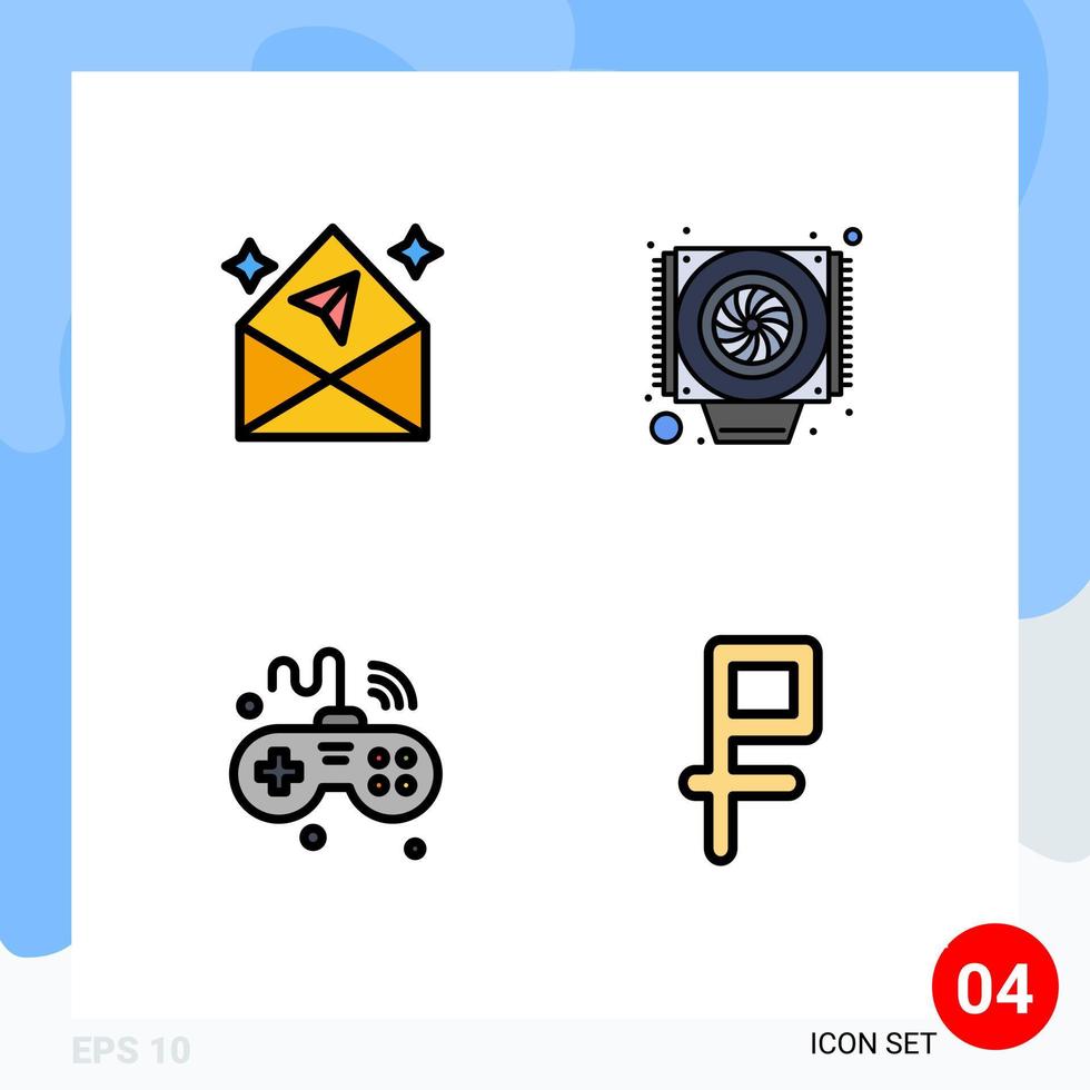 User Interface Pack of 4 Basic Filledline Flat Colors of arrow iot open fan wifi Editable Vector Design Elements