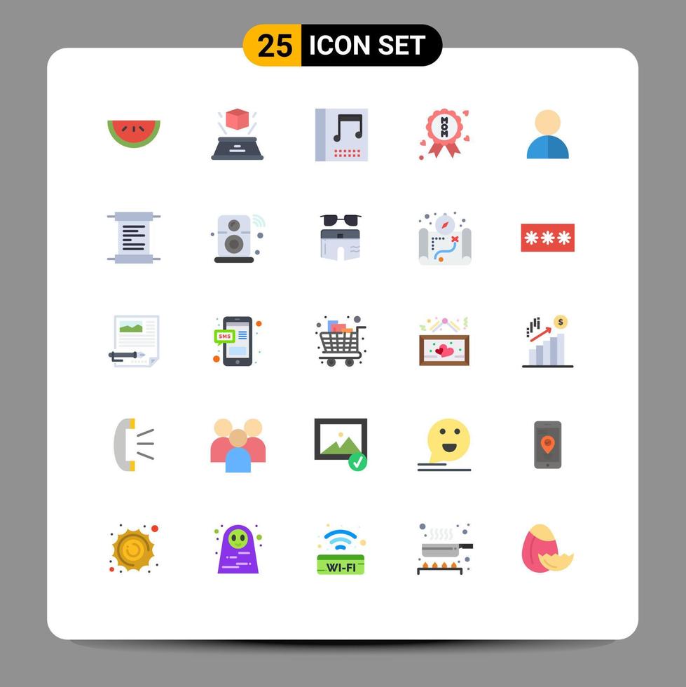 conjunto moderno de 25 pictogramas de colores planos de elementos de diseño vectorial editables de calidad de impostor de medios de suplantación de identidad de ladrón vector