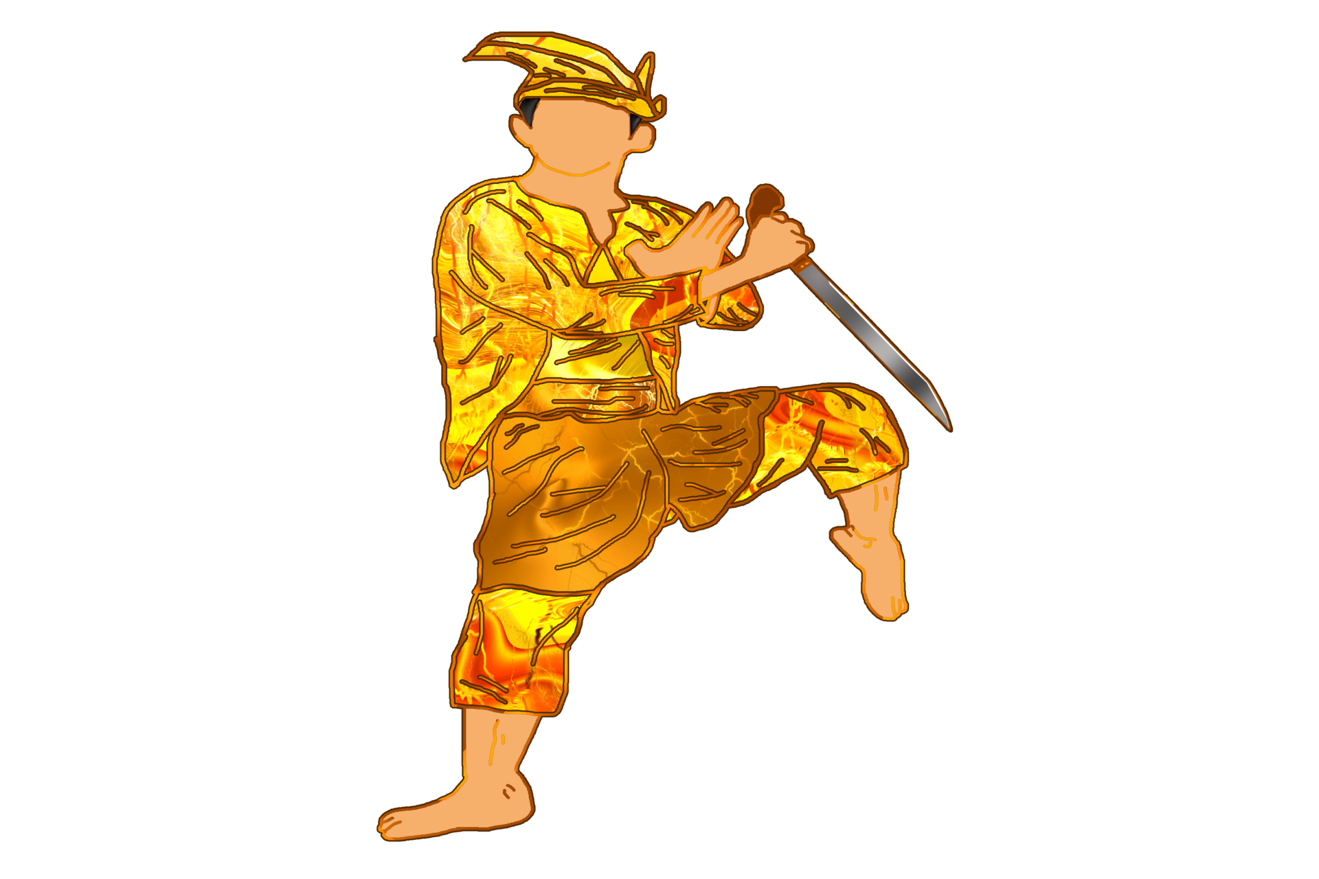 silat-warrior-doing-step-stand-one-leg-with-hand-hold-machete-17891568-png