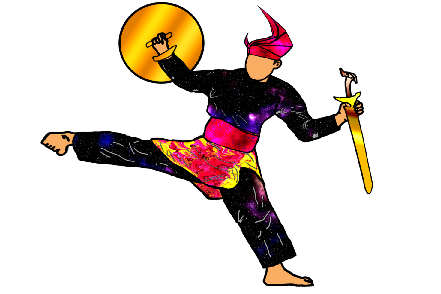 logo bewegung krieger silat halten sundang klinge und schild png