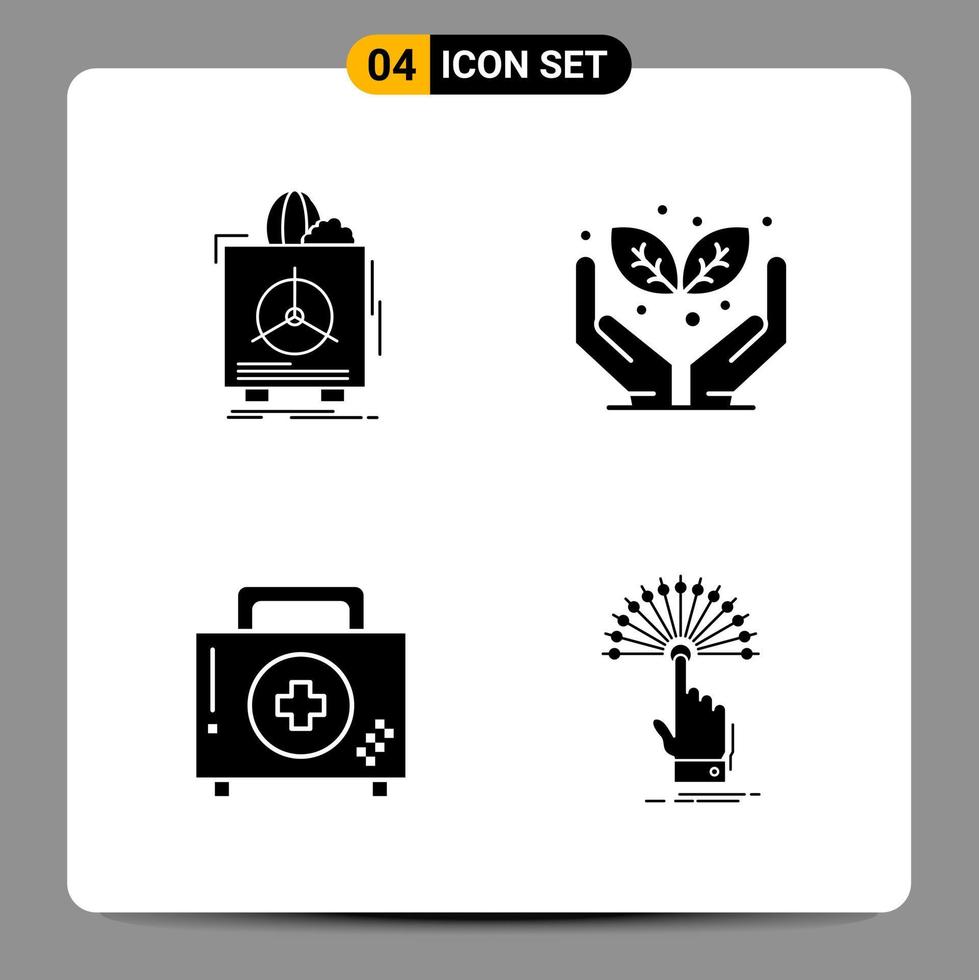 4 Black Icon Pack Glyph Symbols Signs for Responsive designs on white background 4 Icons Set vector
