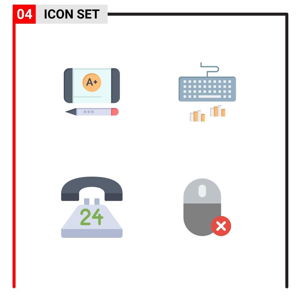 4 Creative Icons Modern Signs and Symbols of best grade communication keyboard typing conversation Editable Vector Design Elements