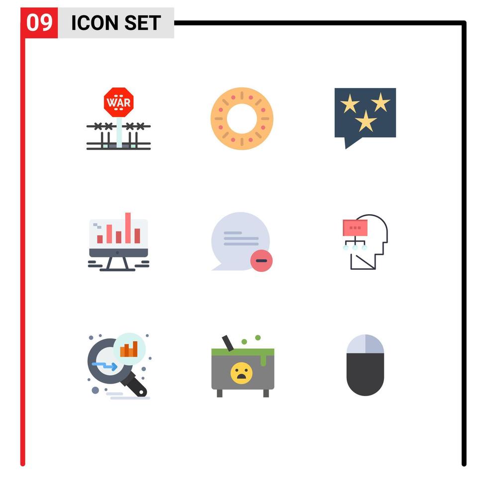 9 Universal Flat Colors Set for Web and Mobile Applications web computer bubble chart star Editable Vector Design Elements