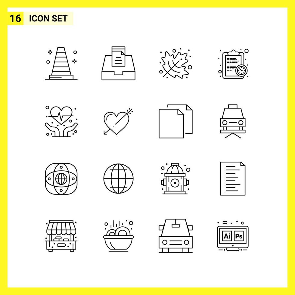 16 Icon Set Simple Line Symbols Outline Sign on White Background for Website Design Mobile Applications and Print Media vector