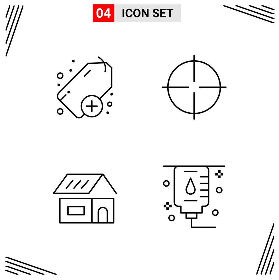 4 Icons Line Style Grid Based Creative Outline Symbols for Website Design Simple Line Icon Signs Isolated on White Background 4 Icon Set vector