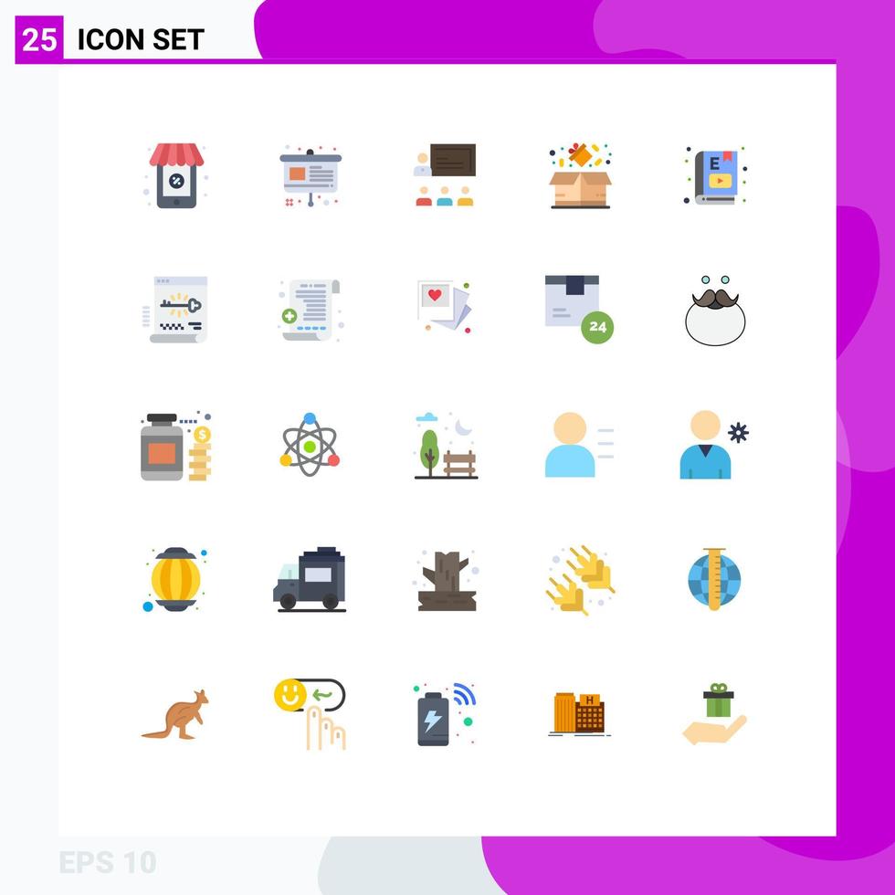 Set of 25 Modern UI Icons Symbols Signs for e learning sale business percentage box Editable Vector Design Elements