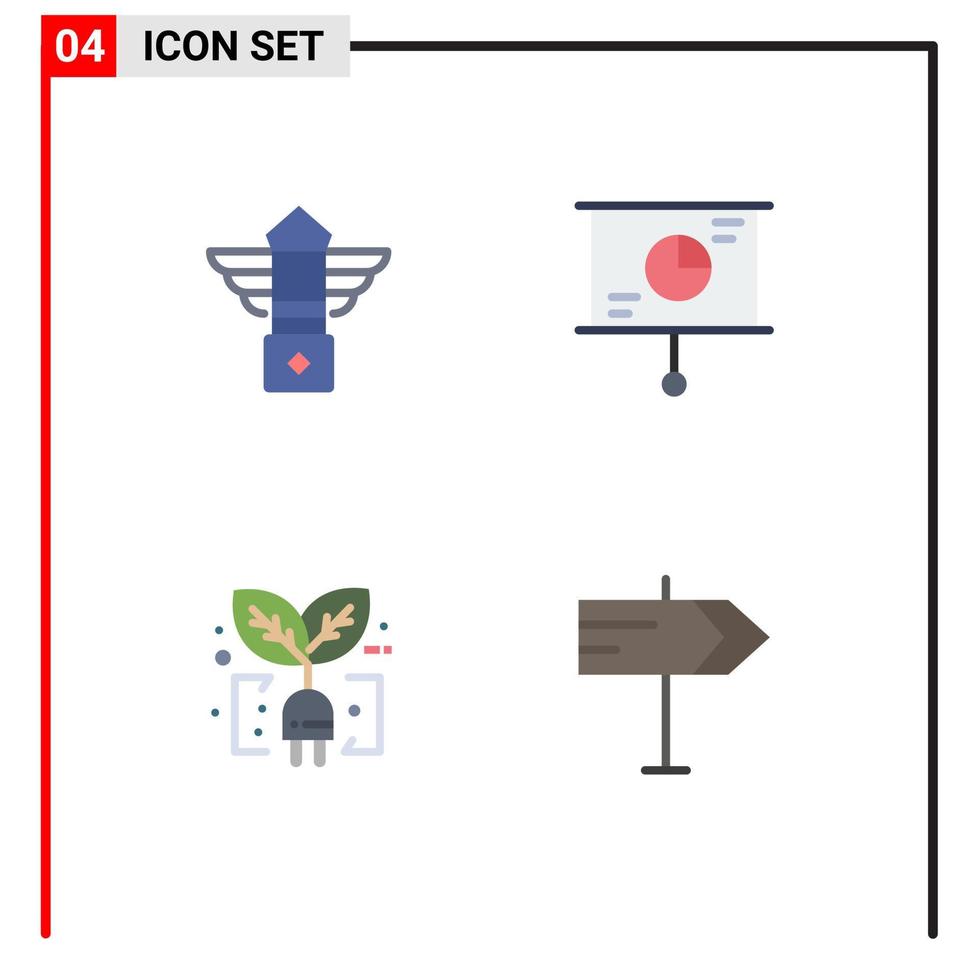 Modern Set of 4 Flat Icons Pictograph of street green canada strategy plug Editable Vector Design Elements