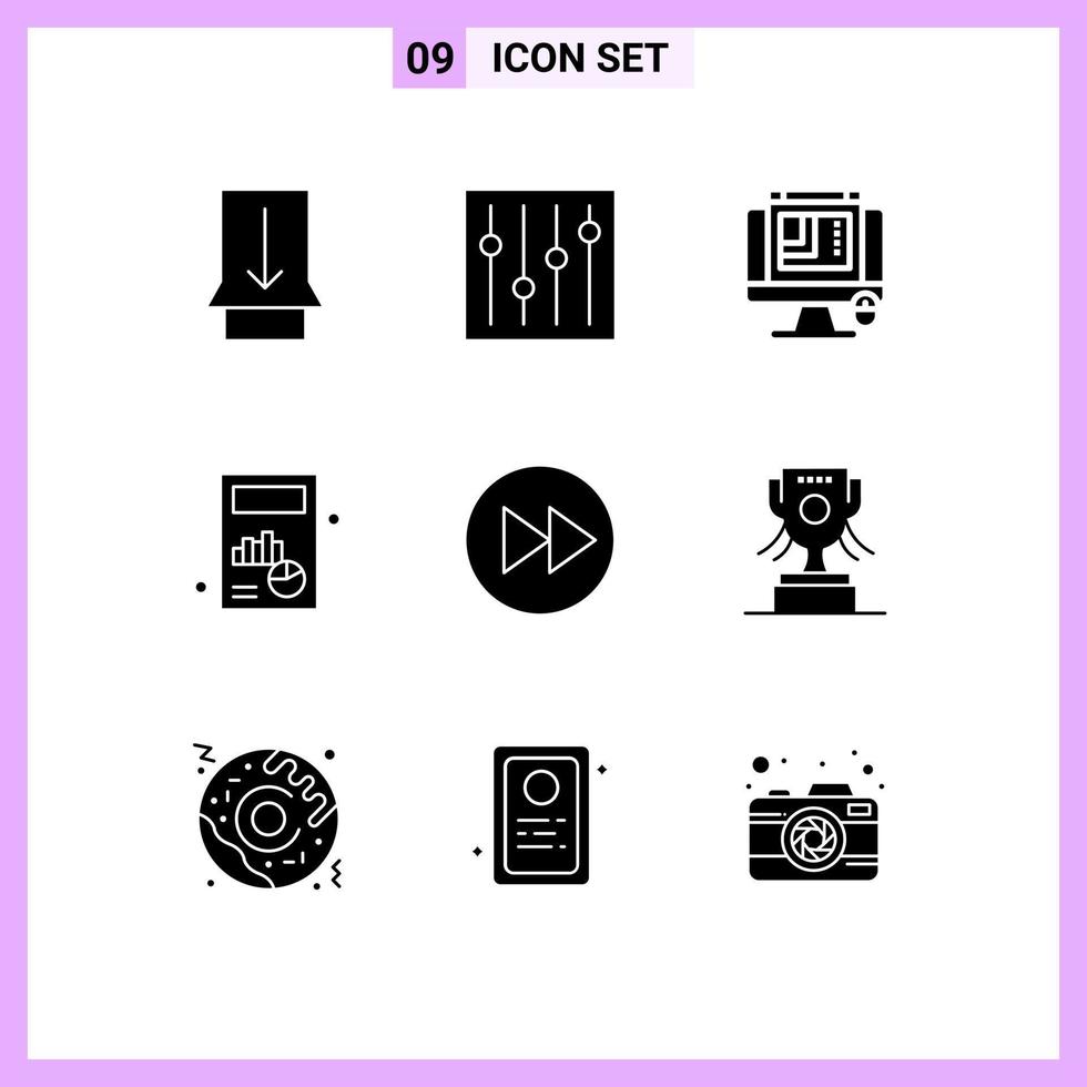 9 Creative Icons Modern Signs and Symbols of arrows right arrow right web graphics arrow chart Editable Vector Design Elements