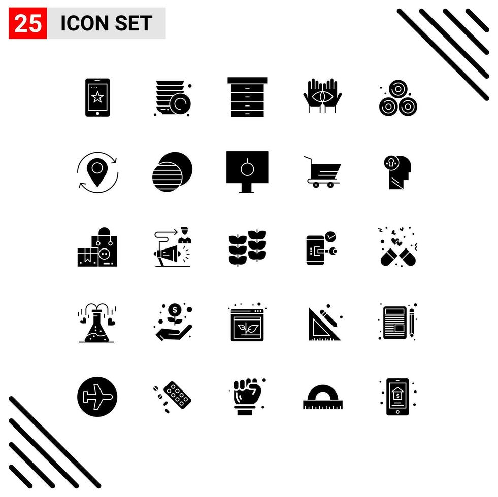 Pack of 25 creative Solid Glyphs of wheat straw agriculture drawer occult medium Editable Vector Design Elements