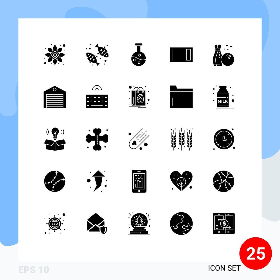 Universal Icon Symbols Group of 25 Modern Solid Glyphs of hobbies home ware boiling flask home board Editable Vector Design Elements