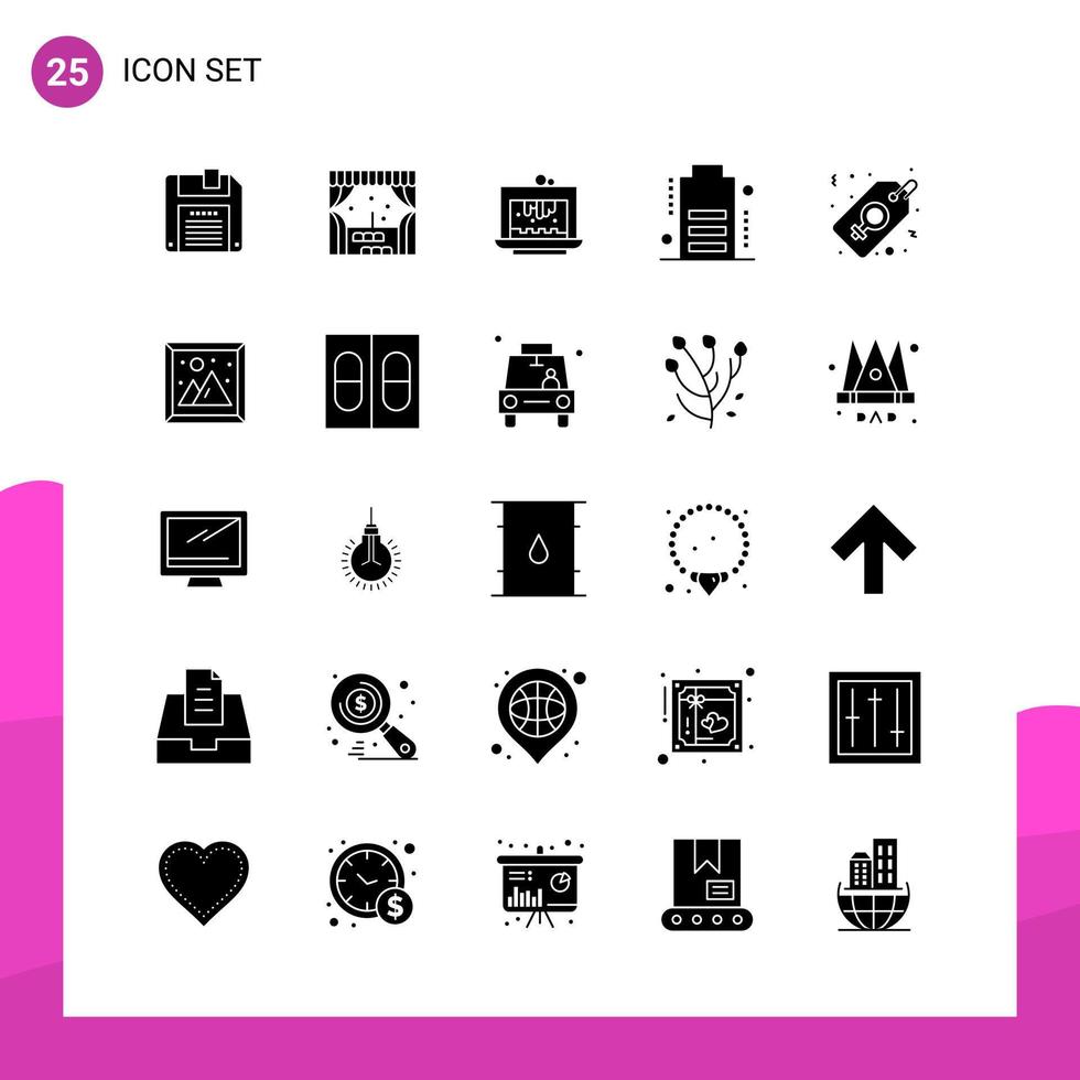 Glyph Icon set Pack of 25 Solid Icons isolated on White Background for responsive Website Design Print and Mobile Applications vector