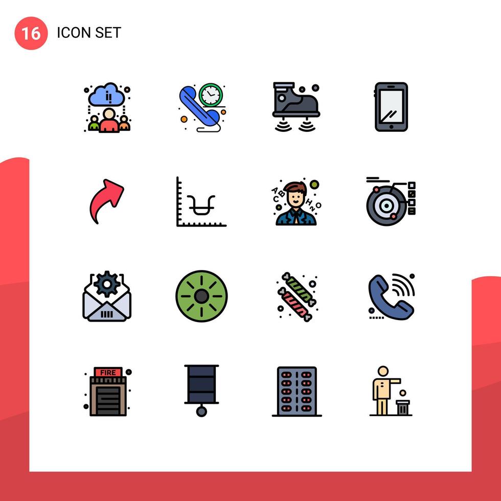 16 Flat Color Filled Line concept for Websites Mobile and Apps up iphone wifi android smart phone Editable Creative Vector Design Elements