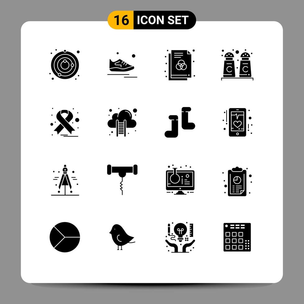 16 User Interface Solid Glyph Pack of modern Signs and Symbols of oncology shop man cinnamon coffee color Editable Vector Design Elements