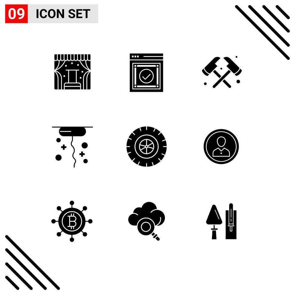 9 Creative Icons Modern Signs and Symbols of wheel car website giving corkscrew Editable Vector Design Elements