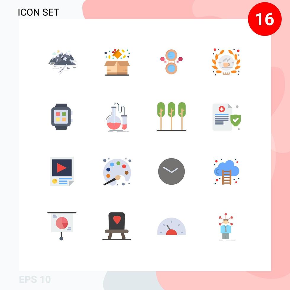 16 Flat Color concept for Websites Mobile and Apps home sign sale shop barista Editable Pack of Creative Vector Design Elements