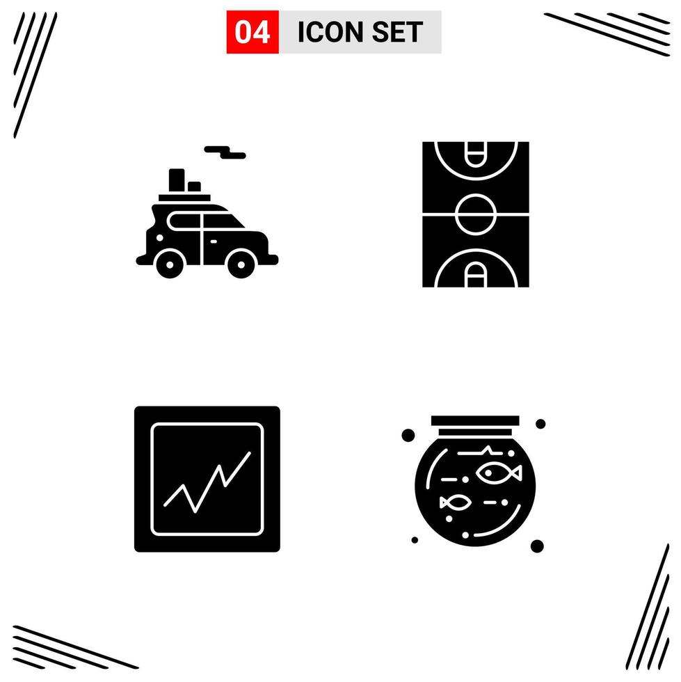 4 Icons Solid Style Grid Based Creative Glyph Symbols for Website Design Simple Solid Icon Signs Isolated on White Background 4 Icon Set vector