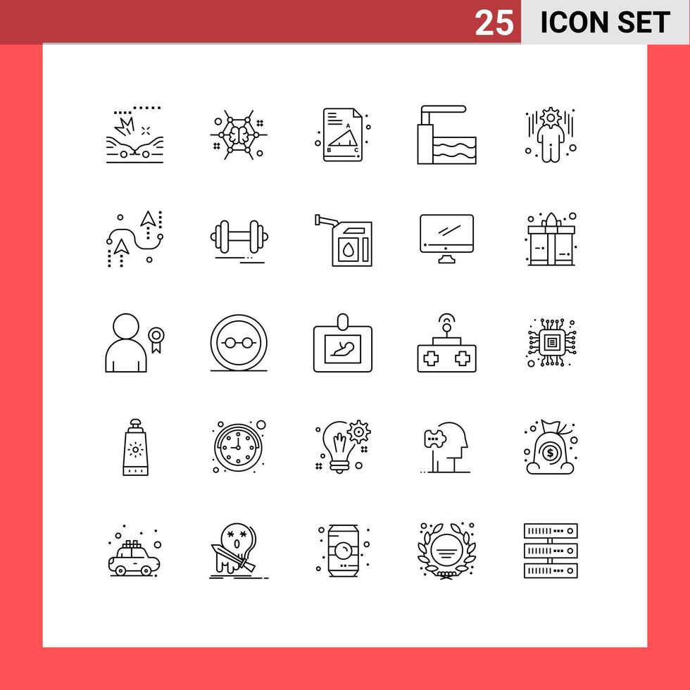 Set of 25 Modern UI Icons Symbols Signs for coding management back to school business springboard Editable Vector Design Elements