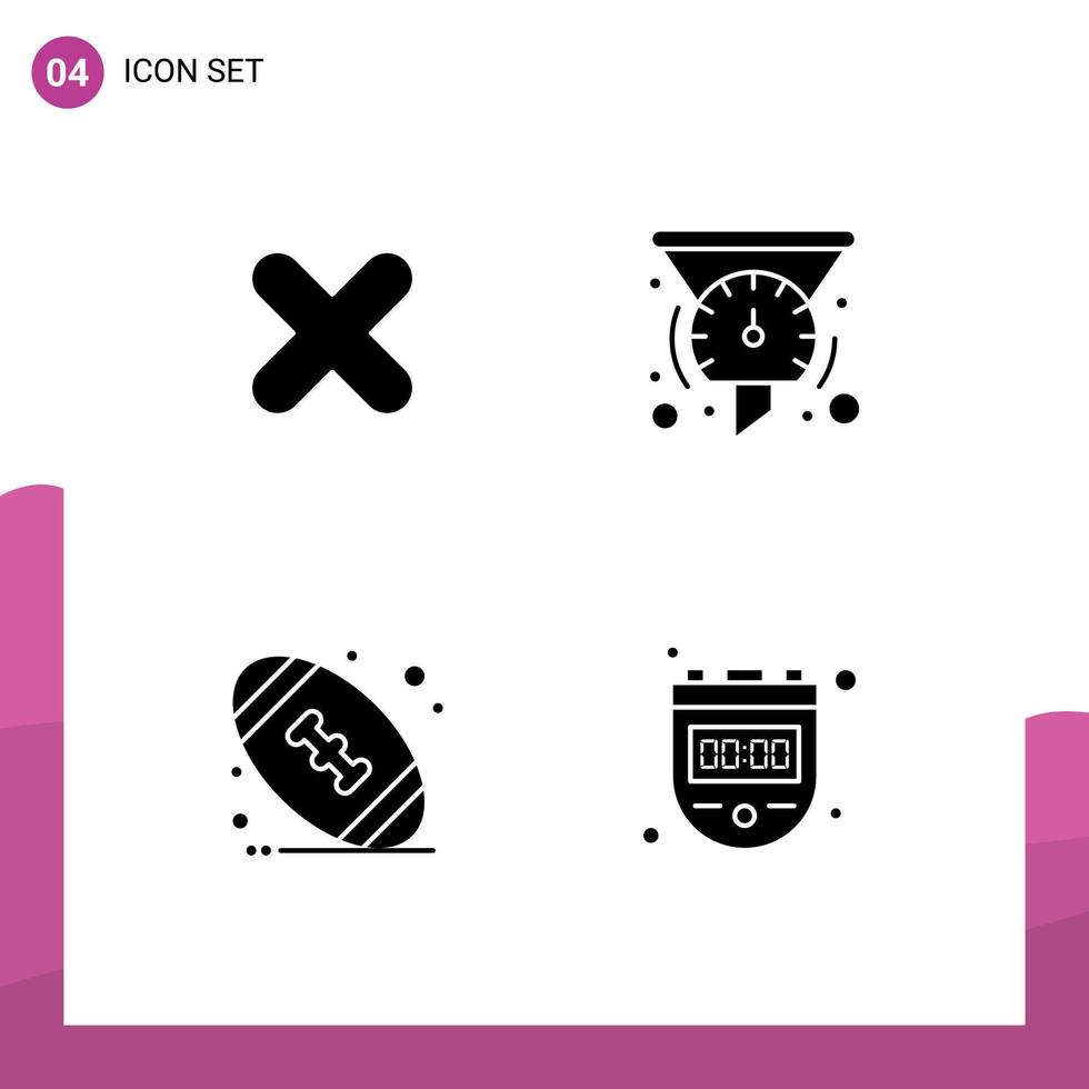 Universal Solid Glyphs Set for Web and Mobile Applications delete american cross dashboard football Editable Vector Design Elements