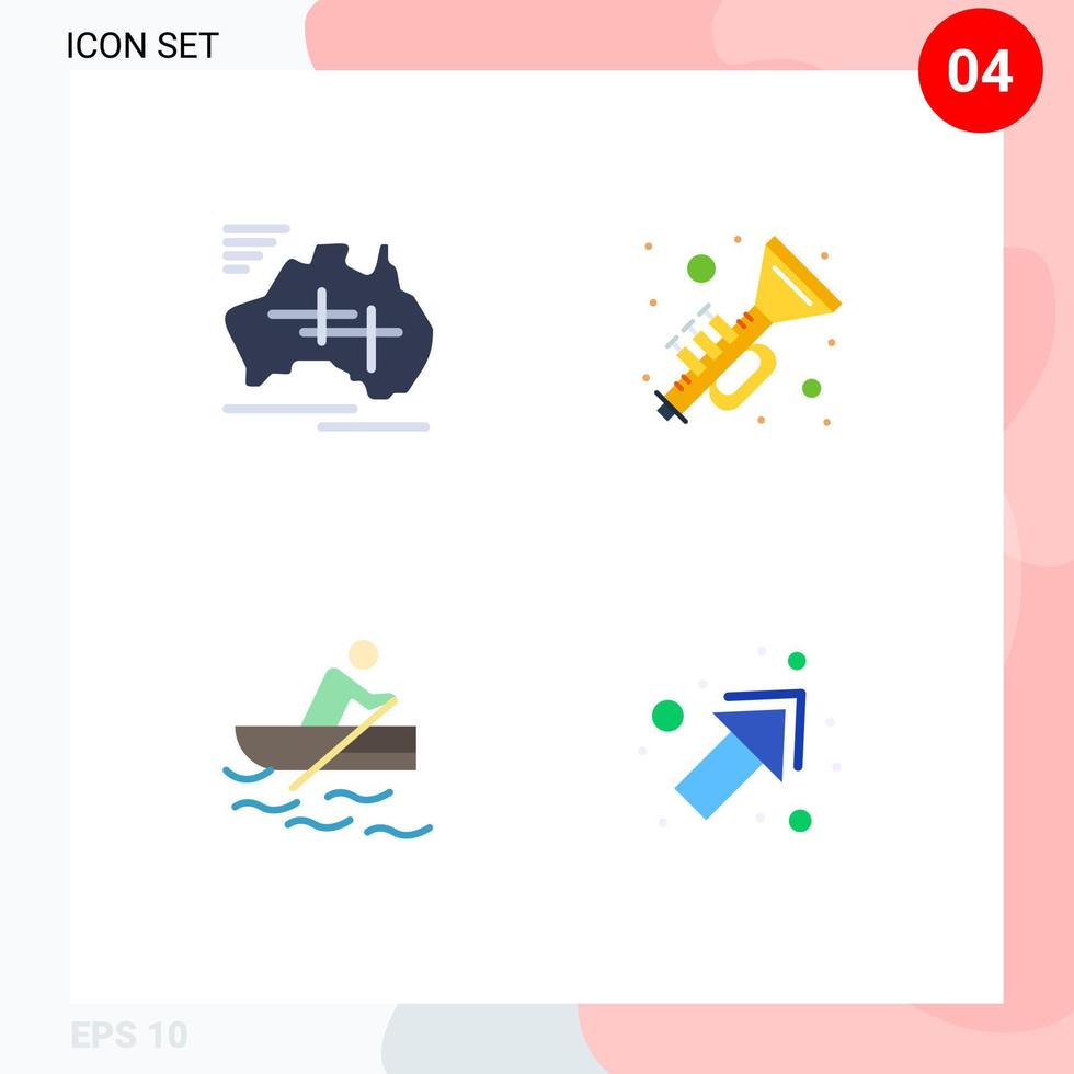 paquete de iconos vectoriales de stock de 4 signos y símbolos de línea para australia viaje en barco irlanda formación elementos de diseño vectorial editables vector