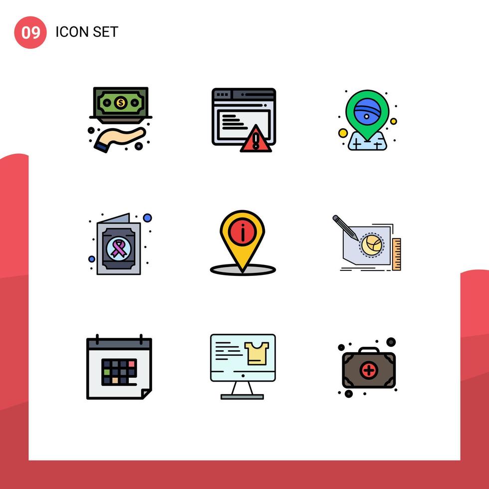Stock Vector Icon Pack of 9 Line Signs and Symbols for navigation medical report alert medical placeholder Editable Vector Design Elements