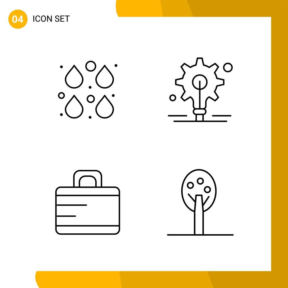 4 Icon Set Line Style Icon Pack Outline Symbols isolated on White Backgound for Responsive Website Designing vector