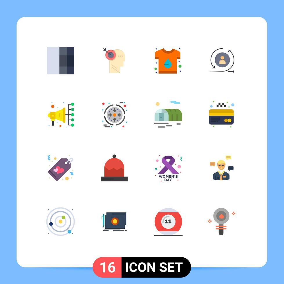 conjunto de 16 iconos de interfaz de usuario modernos signos de símbolos para diseño de automatización de marketing digital visitante digital paquete editable de elementos de diseño de vectores creativos