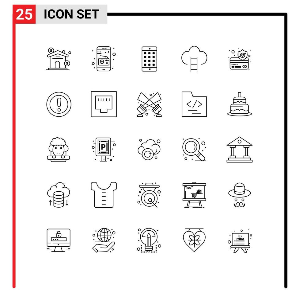 25 iconos creativos signos y símbolos modernos de premio de pago insignias de lugar móvil elementos de diseño vectorial editables vector