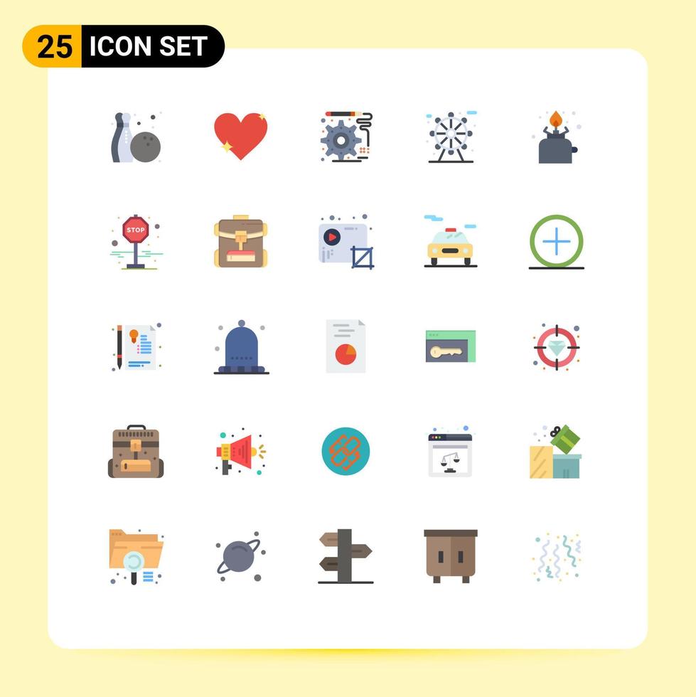 25 Universal Flat Colors Set for Web and Mobile Applications picnic cooking design camping life Editable Vector Design Elements