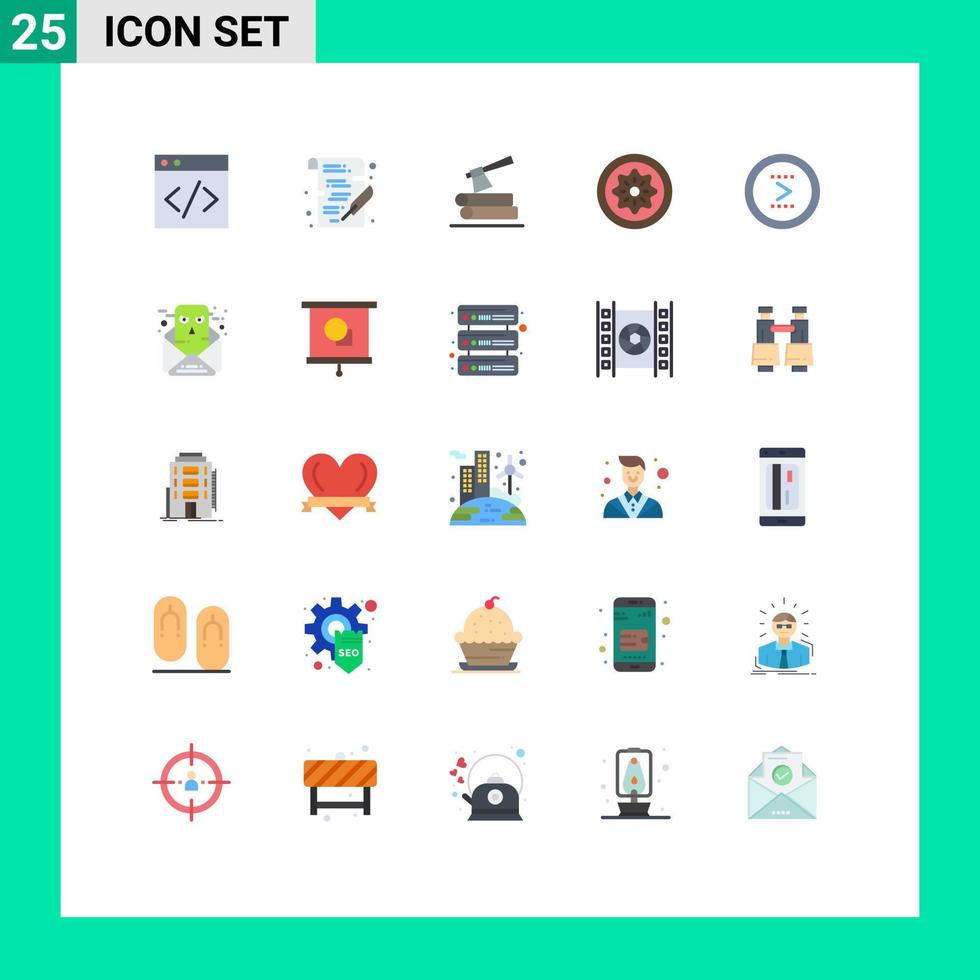Set of 25 Modern UI Icons Symbols Signs for circle slice log kiwi food Editable Vector Design Elements
