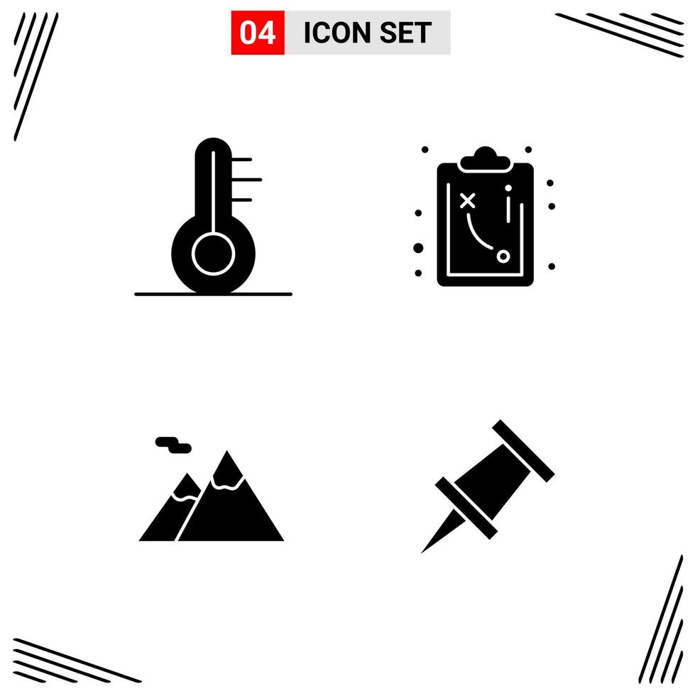 4 Icons Solid Style Grid Based Creative Glyph Symbols for Website Design Simple Solid Icon Signs Isolated on White Background 4 Icon Set vector