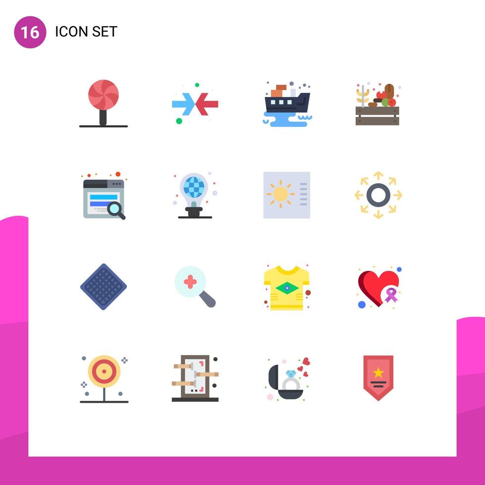 16 Creative Icons Modern Signs and Symbols of website search oil harvest farming Editable Pack of Creative Vector Design Elements