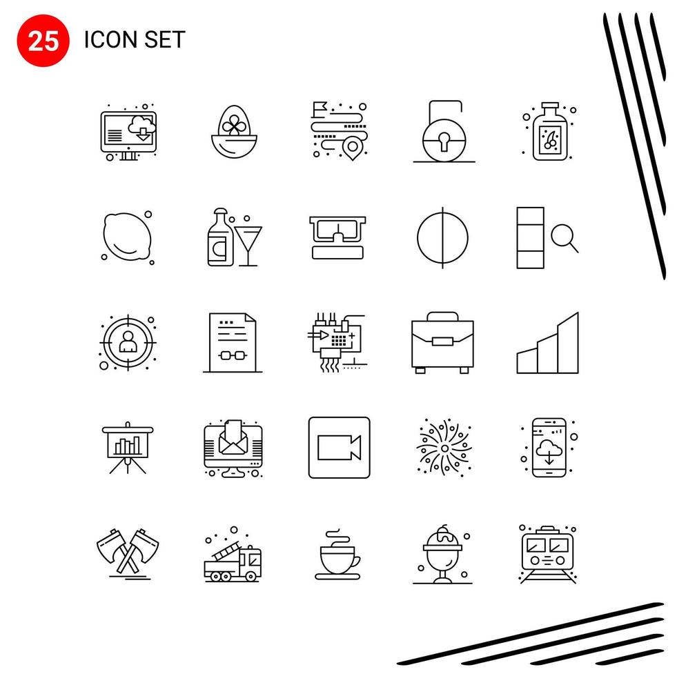 Collection of 25 Vector Icons in Line style Pixle Perfect Outline Symbols for Web and Mobile Line Icon Signs on White Background 25 Icons