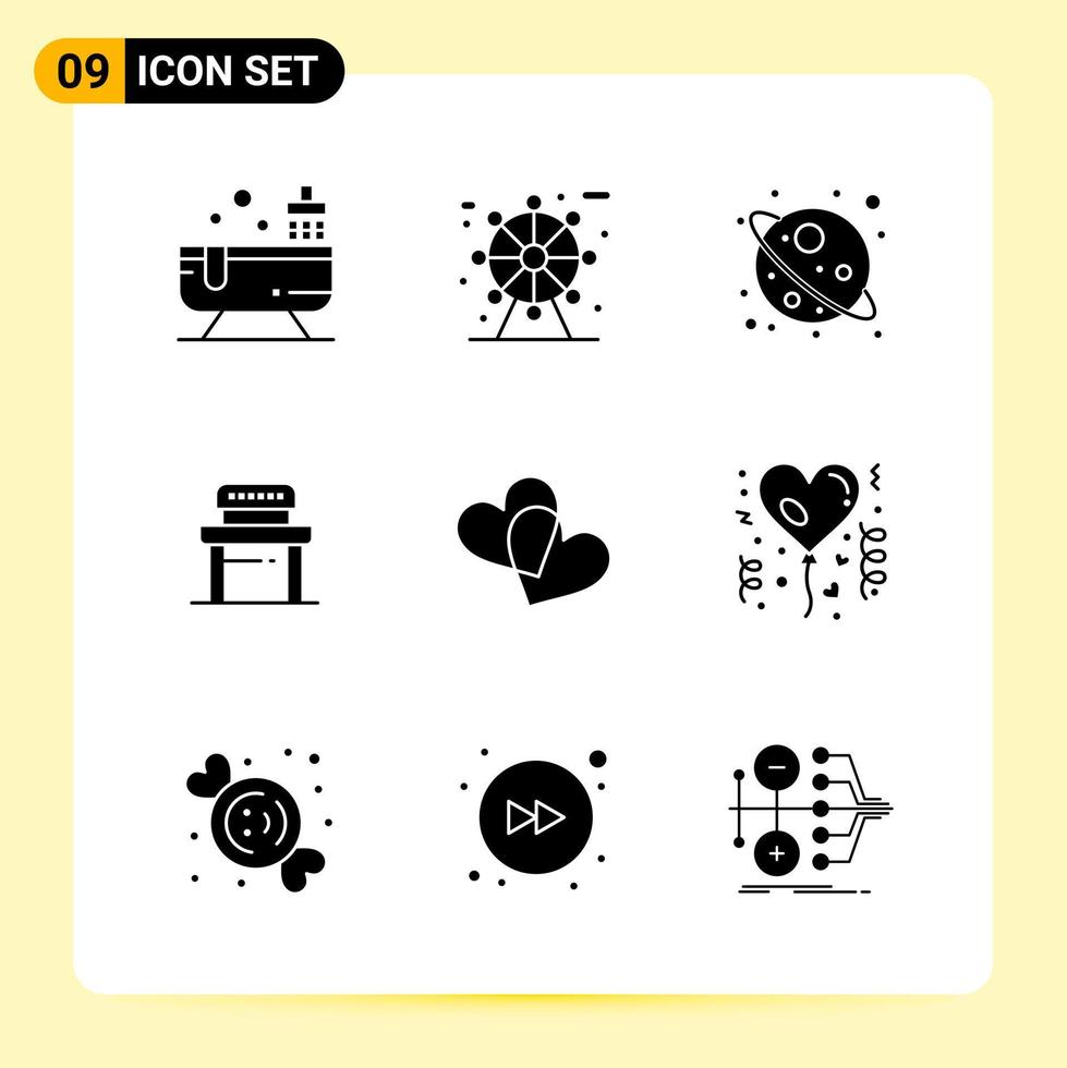 9 Creative Icons for Modern website design and responsive mobile apps 9 Glyph Symbols Signs on White Background 9 Icon Pack vector