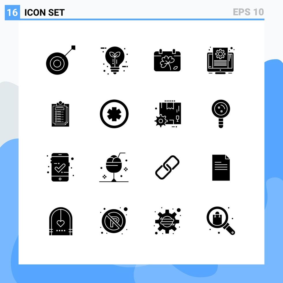 16 Creative Icons Modern Signs and Symbols of card setting light file spring Editable Vector Design Elements