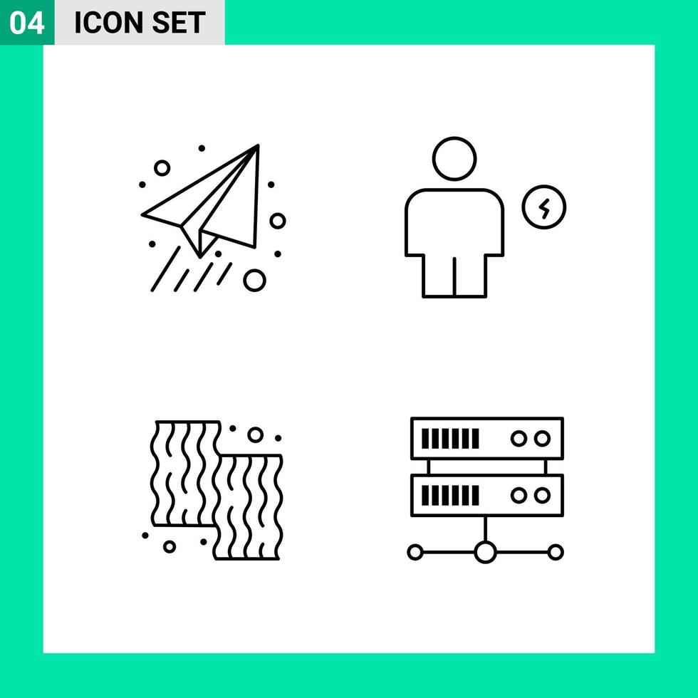 Pack of 4 Line Style Icon Set Outline Symbols for print Creative Signs Isolated on White Background 4 Icon Set vector