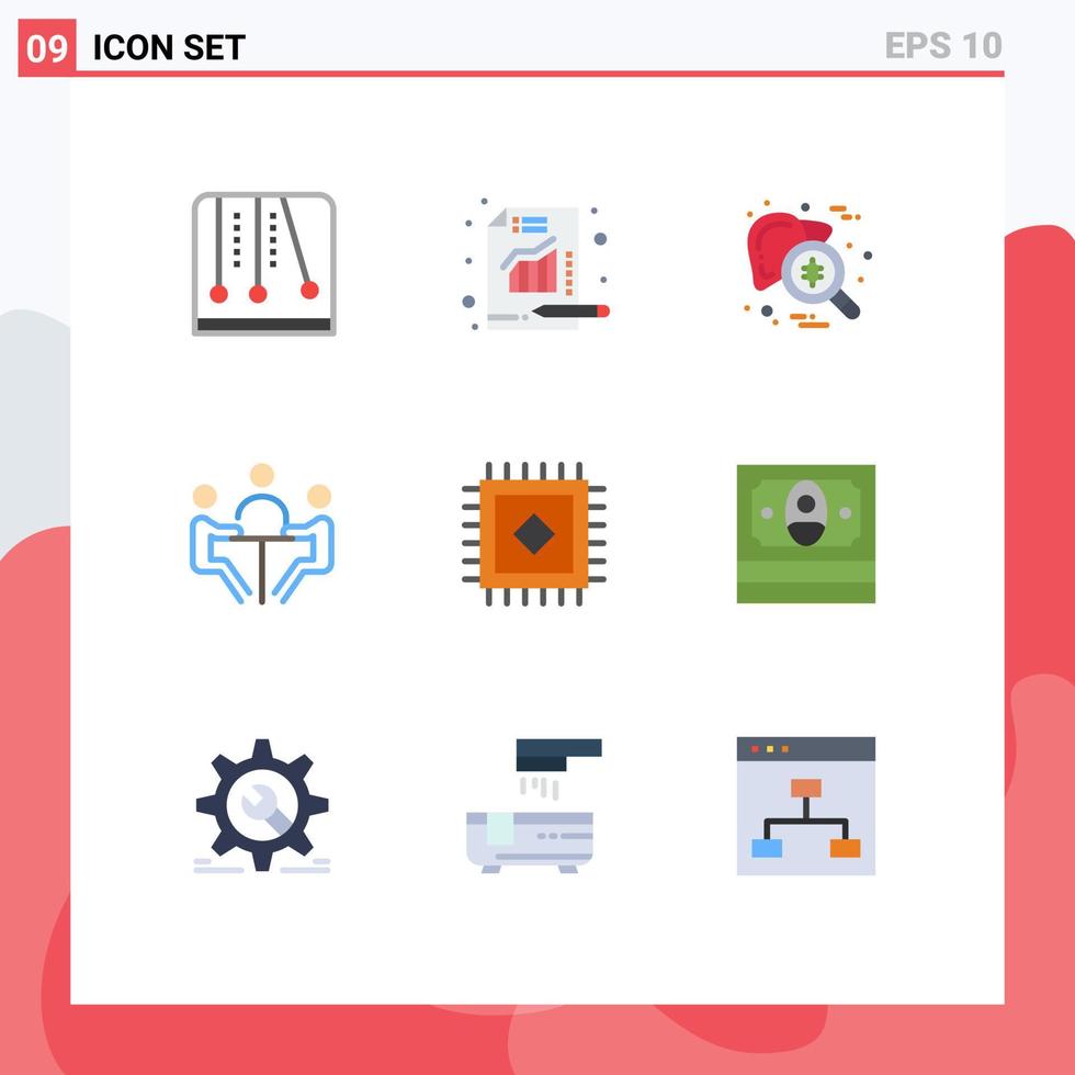 9 Thematic Vector Flat Colors and Editable Symbols of meeting conference checkup businessman virus Editable Vector Design Elements