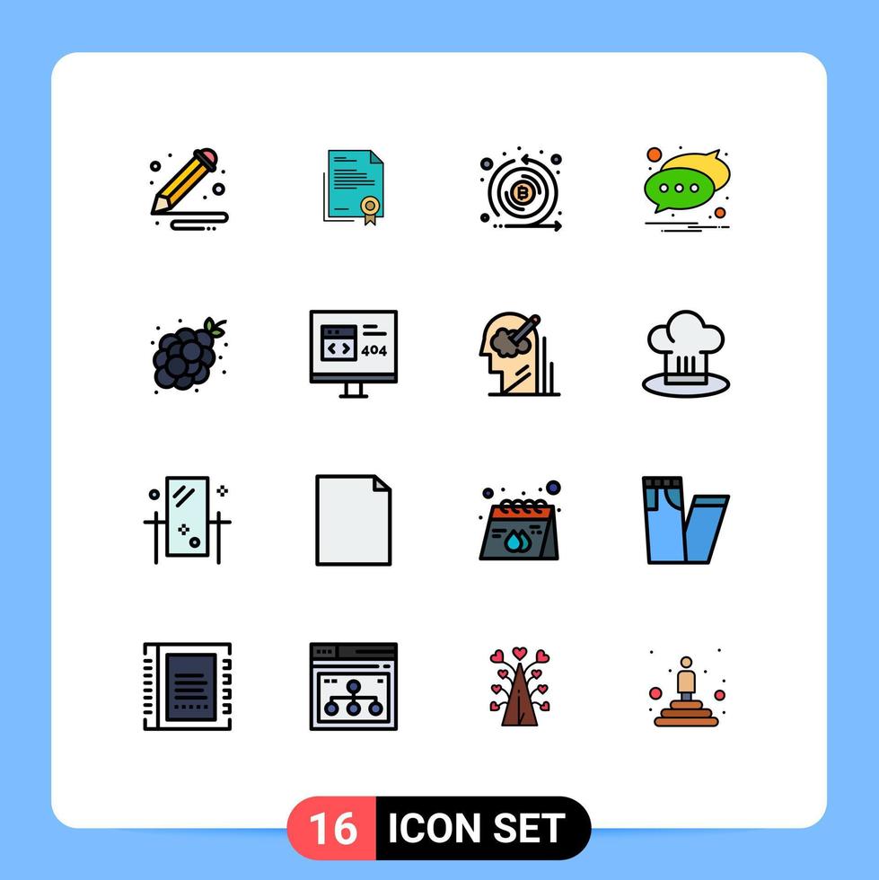 paquete de iconos de vectores de stock de 16 signos y símbolos de línea para la emisión de chat de cartas de notificación de texto elementos de diseño de vectores creativos editables