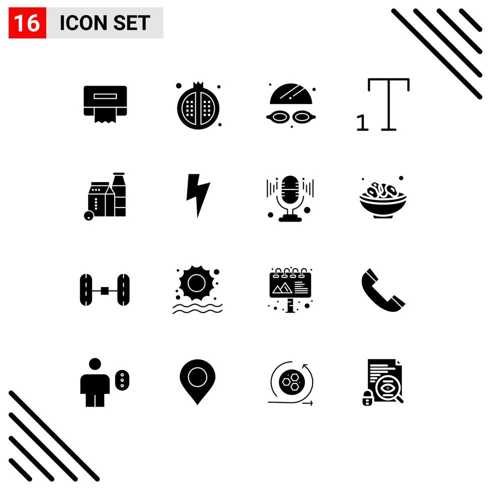 User Interface Pack of 16 Basic Solid Glyphs of twitter buttle goggles box subscript Editable Vector Design Elements