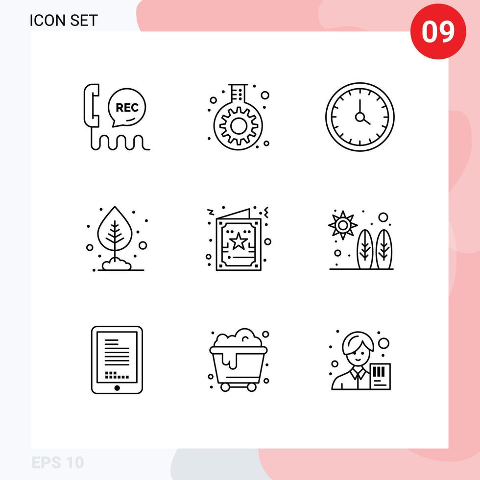 9 Creative Icons Modern Signs and Symbols of leaf plant tube growth contact us Editable Vector Design Elements